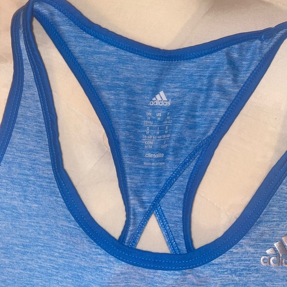 ADIDAS Climalite Women’s Blue CrissCross RacerBack Tank MEDIUM - Picture 3 of 6